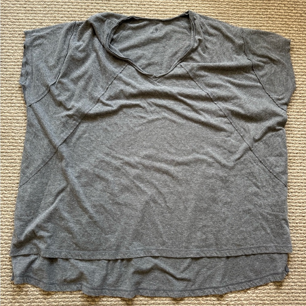 Free People Movement City Vibes Short Sleeve Top in Heather Gray